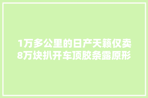 1万多公里的日产天籁仅卖8万块扒开车顶胶条露原形买家很受伤