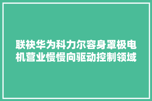 联袂华为科力尔容身罩极电机营业慢慢向驱动控制领域延伸