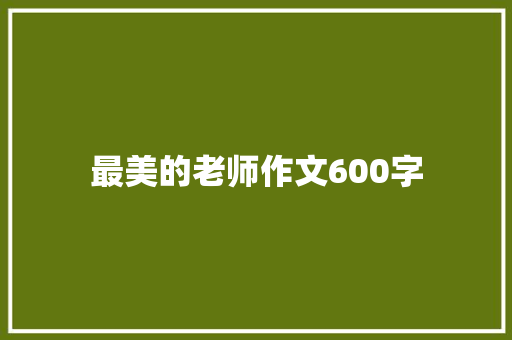 最美的老师作文600字