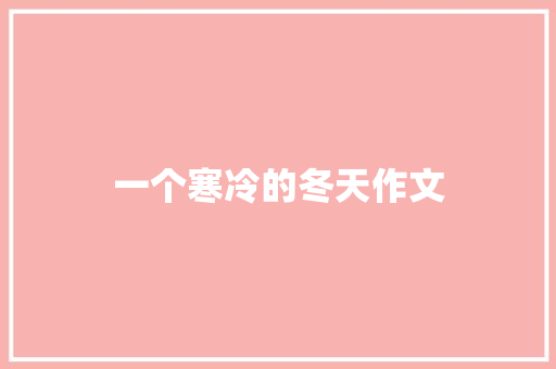 一个寒冷的冬天作文
