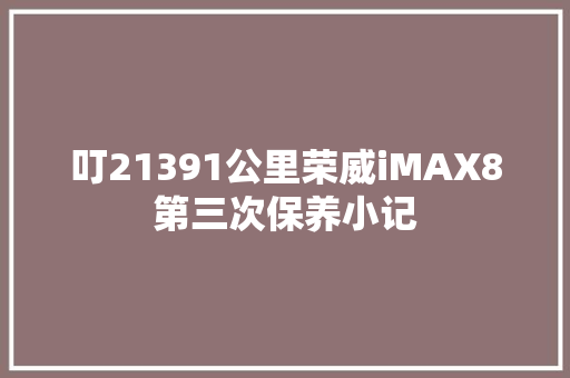 叮21391公里荣威iMAX8第三次保养小记