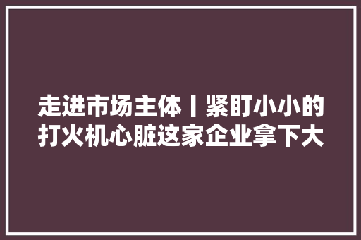走进市场主体丨紧盯小小的打火机心脏这家企业拿下大年夜市场