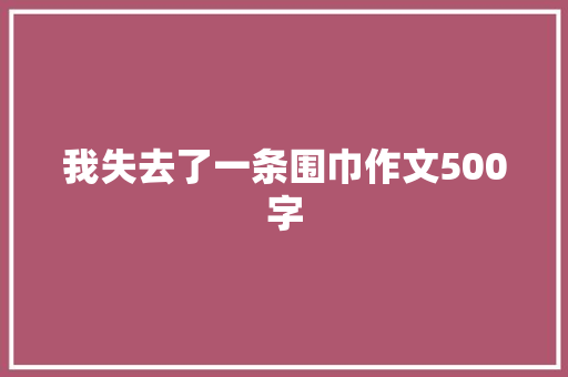 我失去了一条围巾作文500字