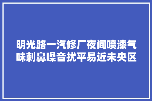 明光路一汽修厂夜间喷漆气味刺鼻噪音扰平易近未央区深夜突查关闭