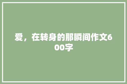 爱，在转身的那瞬间作文600字