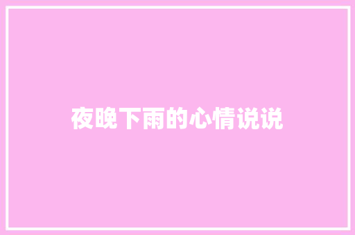 夜晚下雨的心情说说