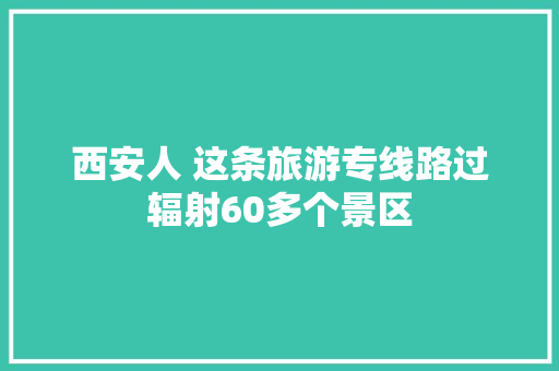 西安人 这条旅游专线路过辐射60多个景区