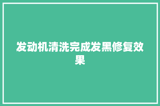 发动机清洗完成发黑修复效果