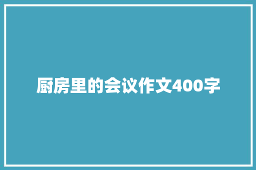 厨房里的会议作文400字