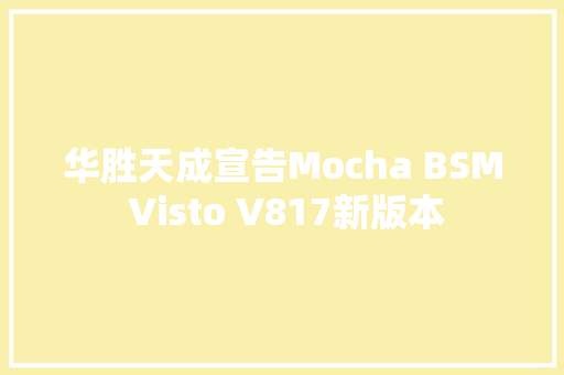 华胜天成宣告Mocha BSM Visto V817新版本
