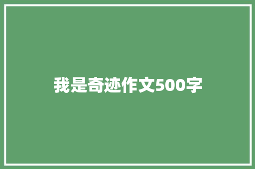 我是奇迹作文500字