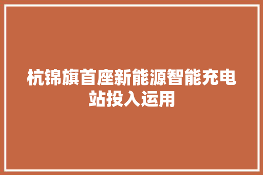 杭锦旗首座新能源智能充电站投入运用