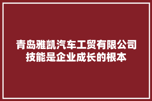 青岛雅凯汽车工贸有限公司技能是企业成长的根本