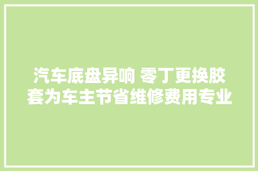 汽车底盘异响 零丁更换胶套为车主节省维修费用专业