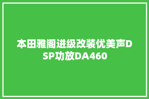本田雅阁进级改装优美声DSP功放DA460