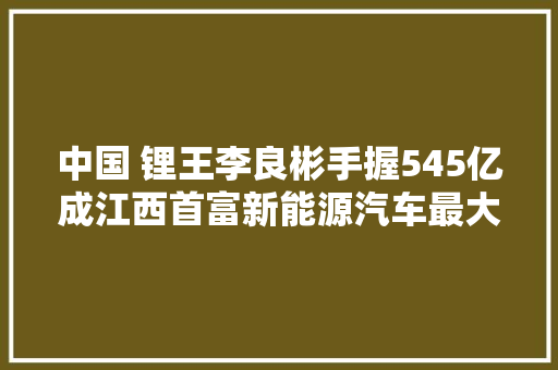 中国 锂王李良彬手握545亿成江西首富新能源汽车最大年夜赢家