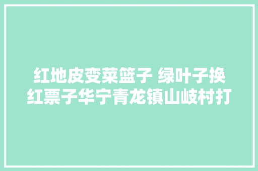 红地皮变菜篮子 绿叶子换红票子华宁青龙镇山岐村打造蔬菜特色家当赋能村落振兴