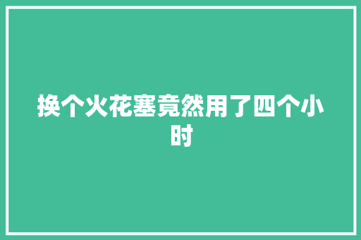 换个火花塞竟然用了四个小时