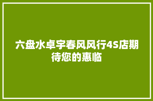 六盘水卓宇春风风行4S店期待您的惠临