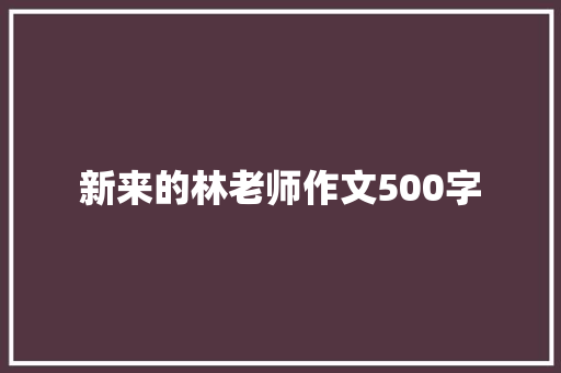 新来的林老师作文500字