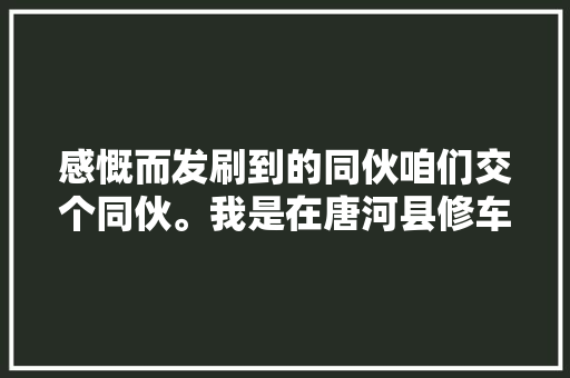 感慨而发刷到的同伙咱们交个同伙。我是在唐河县修车的向