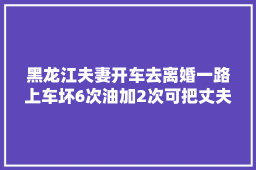 黑龙江夫妻开车去离婚一路上车坏6次油加2次可把丈夫忙活坏了