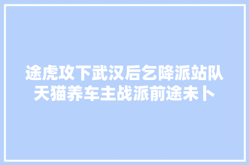 途虎攻下武汉后乞降派站队天猫养车主战派前途未卜