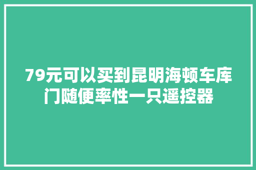 79元可以买到昆明海顿车库门随便率性一只遥控器