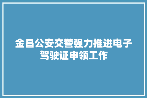 金昌公安交警强力推进电子驾驶证申领工作