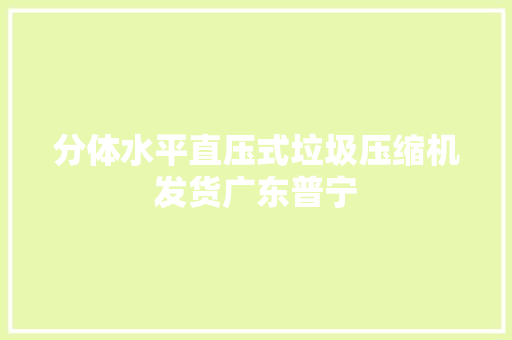 分体水平直压式垃圾压缩机发货广东普宁