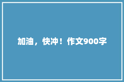 加油，快冲！作文900字
