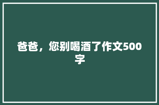爸爸，您别喝酒了作文500字