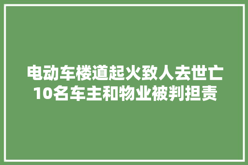 电动车楼道起火致人去世亡10名车主和物业被判担责
