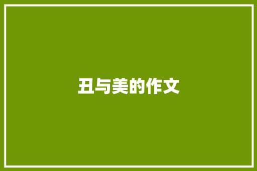 丑与美的作文