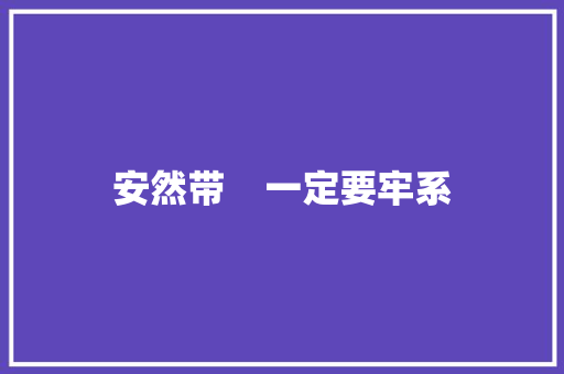 安然带    一定要牢系