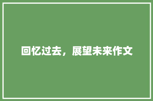 回忆过去，展望未来作文