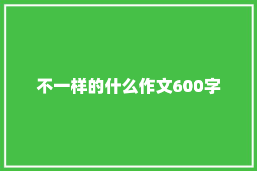 不一样的什么作文600字