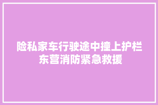 险私家车行驶途中撞上护栏 东营消防紧急救援