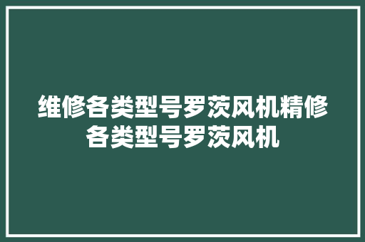 维修各类型号罗茨风机精修各类型号罗茨风机