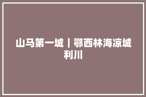 山马第一城｜鄂西林海凉城利川