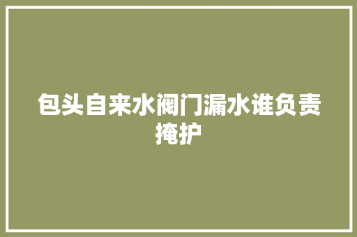 包头自来水阀门漏水谁负责掩护