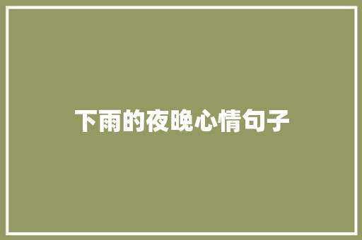 下雨的夜晚心情句子
