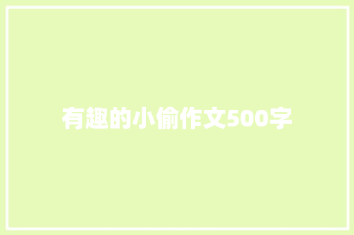 有趣的小偷作文500字