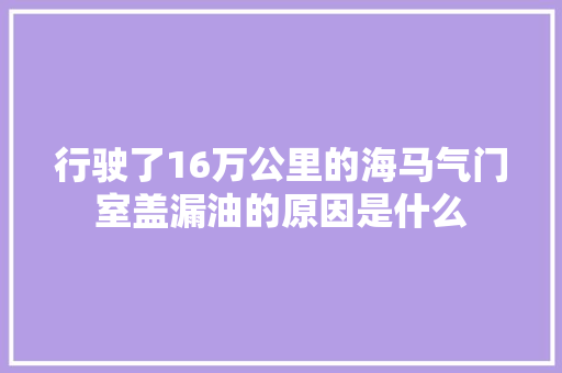 行驶了16万公里的海马气门室盖漏油的原因是什么