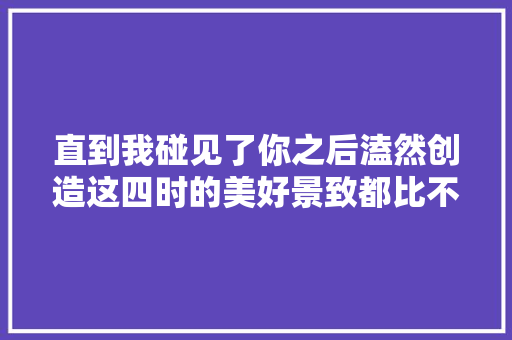 直到我碰见了你之后溘然创造这四时的美好景致都比不上你