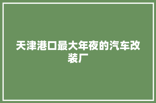 天津港口最大年夜的汽车改装厂