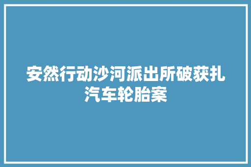 安然行动沙河派出所破获扎汽车轮胎案