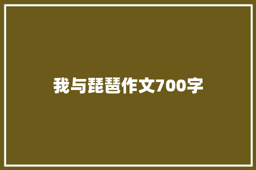 我与琵琶作文700字