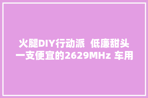 火腿DIY行动派  低廉甜头一支便宜的2629MHz 车用天线