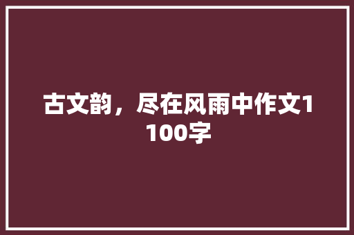 古文韵，尽在风雨中作文1100字